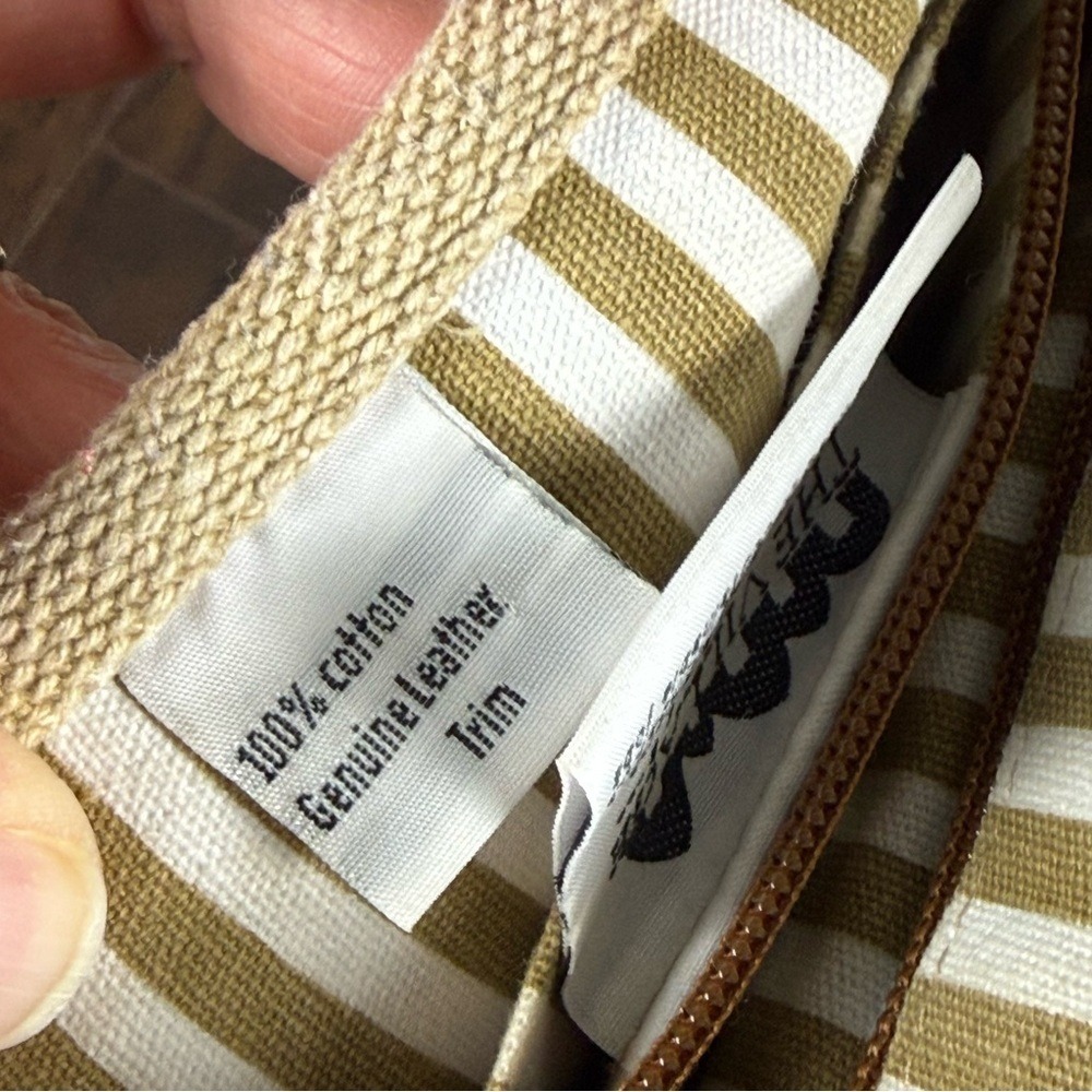 The Village Experience Tan Cotton Canvas Leather Trim Crossbody Bag - Picture 8 of 10